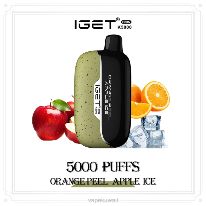 Vape Pod Kits 0ZDT15 قشر البرتقال وثلج التفاح IGET Moon k5000