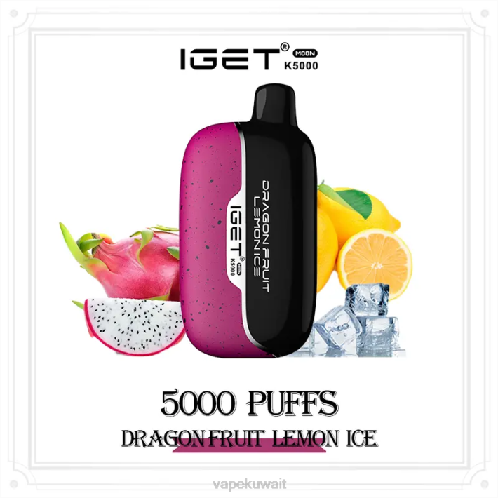 Vape Pod Kits 0ZDT20 فاكهة التنين مثلجة بالليمون IGET Moon k5000