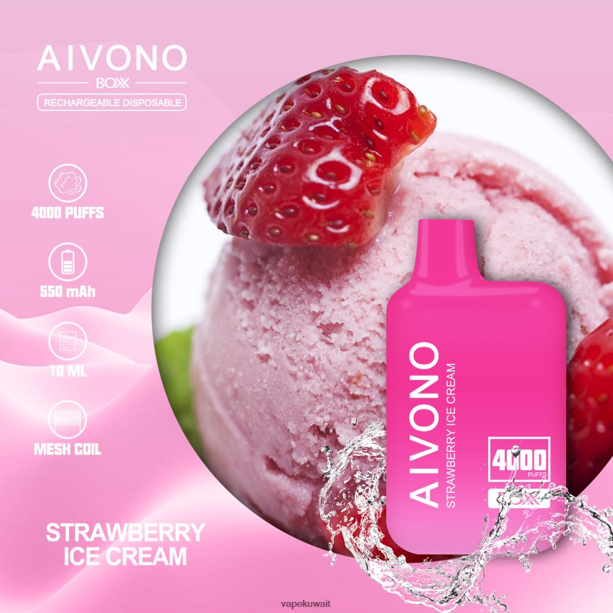 Aivono AIM BOXX 4000 آيس كريم الفراولة - 66DF60221 Vape Kuwait