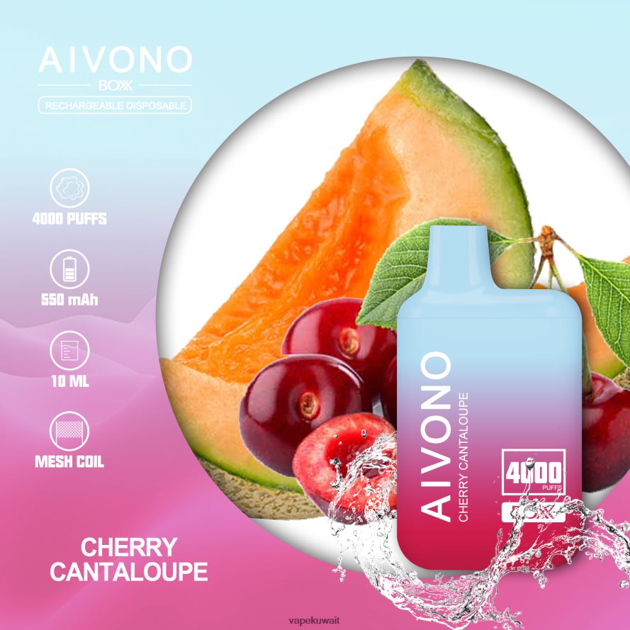 Aivono AIM BOXX 4000 الشمام الكرز - 66DF60223 Vape Kuwait
