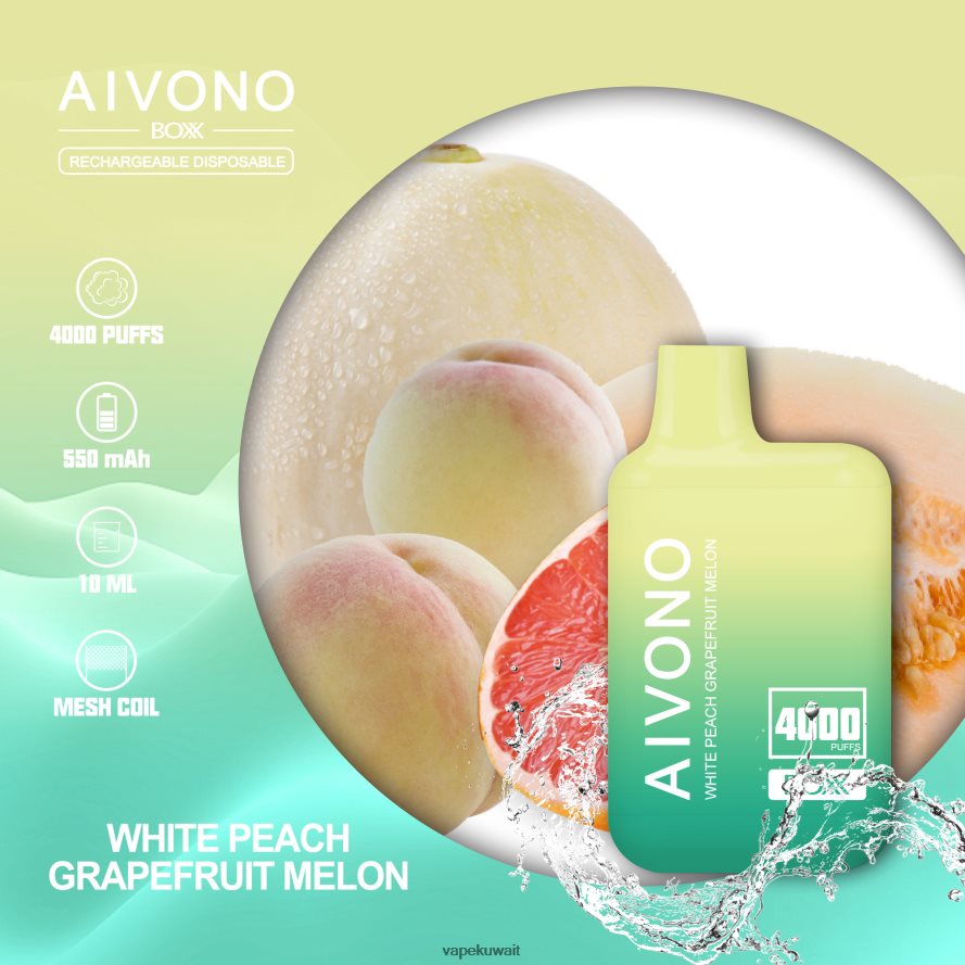 Aivono AIM BOXX 4000 الخوخ الأبيض الجريب فروت البطيخ - 66DF60224 Vape الكويت