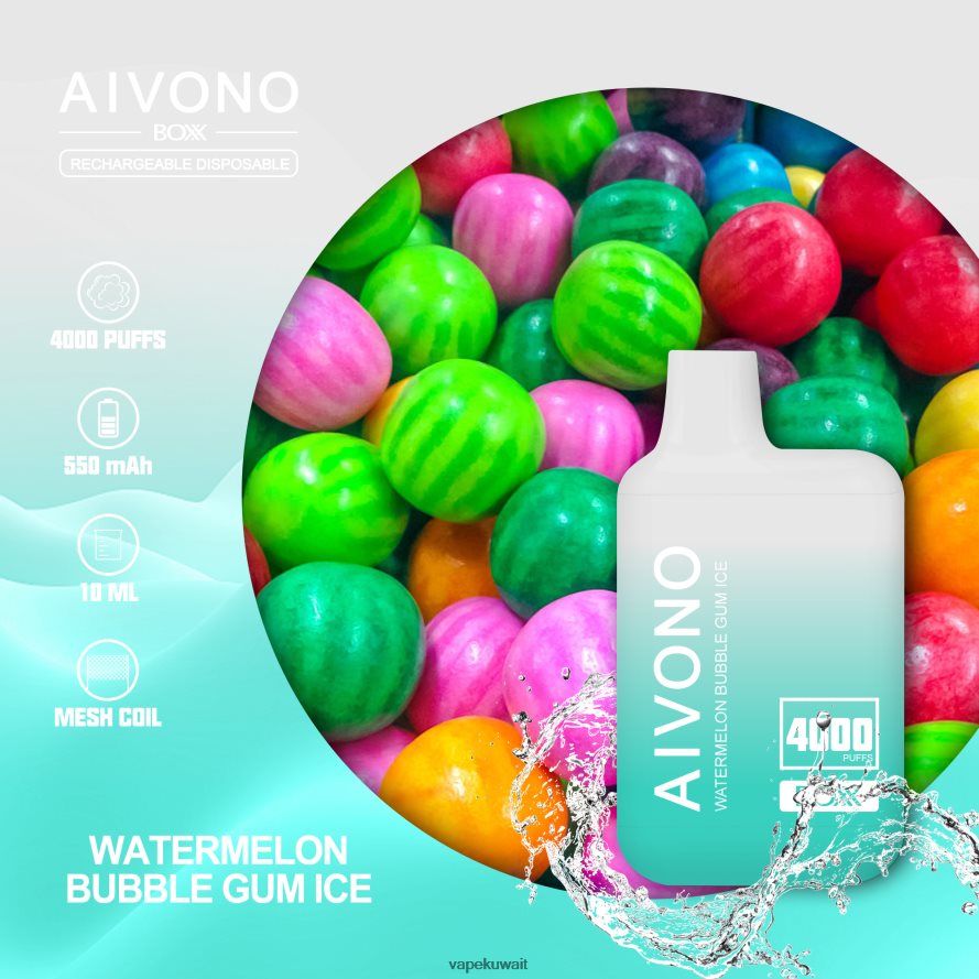 Aivono AIM BOXX 4000 علكة البطيخ الجليدية - 66DF60227 Vape Kuwait