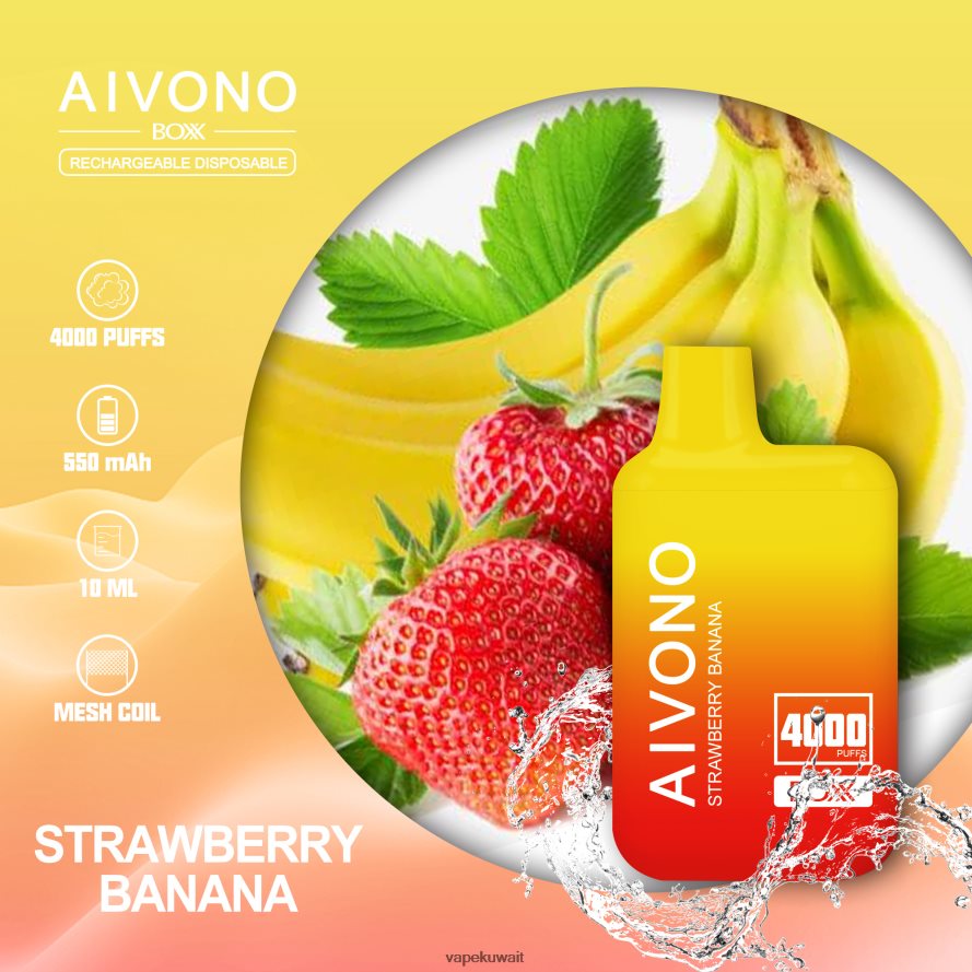 Aivono AIM BOXX 4000 موز فراولة - 66DF60231 Vape Kuwait