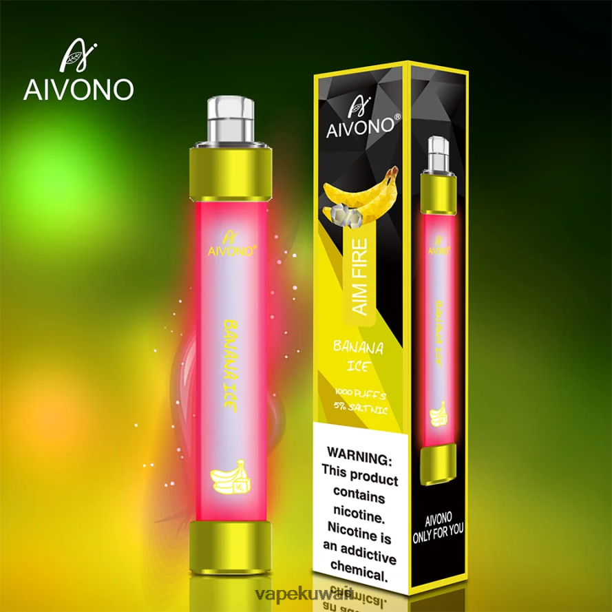 Aivono AIM FIRE 1000 جليد الموز - 66DF60324 Vape الكويت