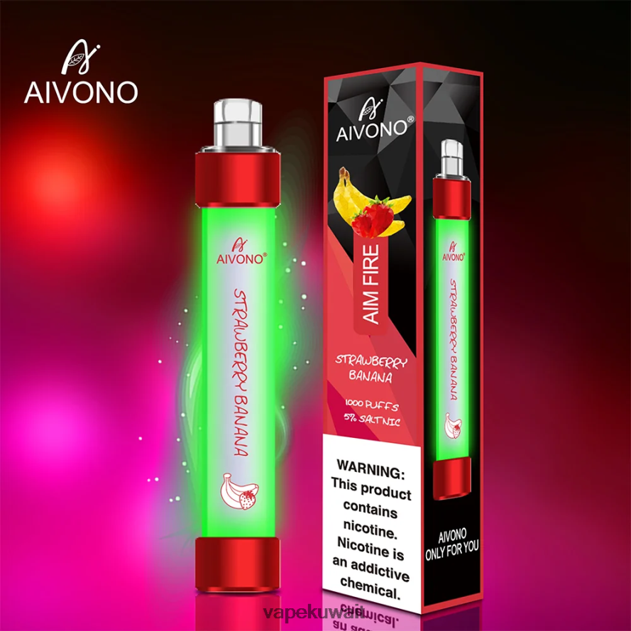 Aivono AIM FIRE 1000 موز فراولة - 66DF60332 Vape الكويت