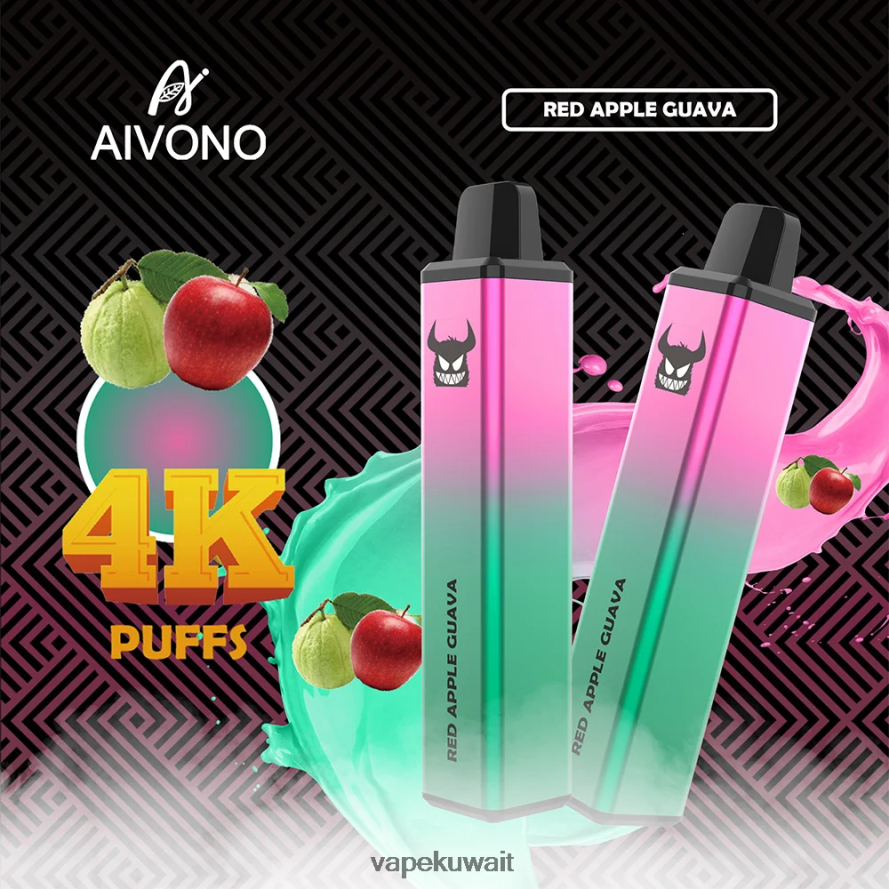 Aivono AIM FREAK 4000 جوافة تفاح أحمر - 66DF60257 Vape Kuwait