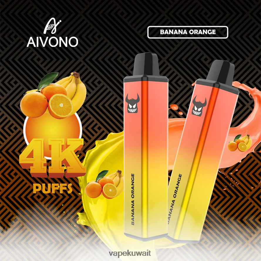 Aivono AIM FREAK 4000 برتقال موز - 66DF60258 Vape الكويت