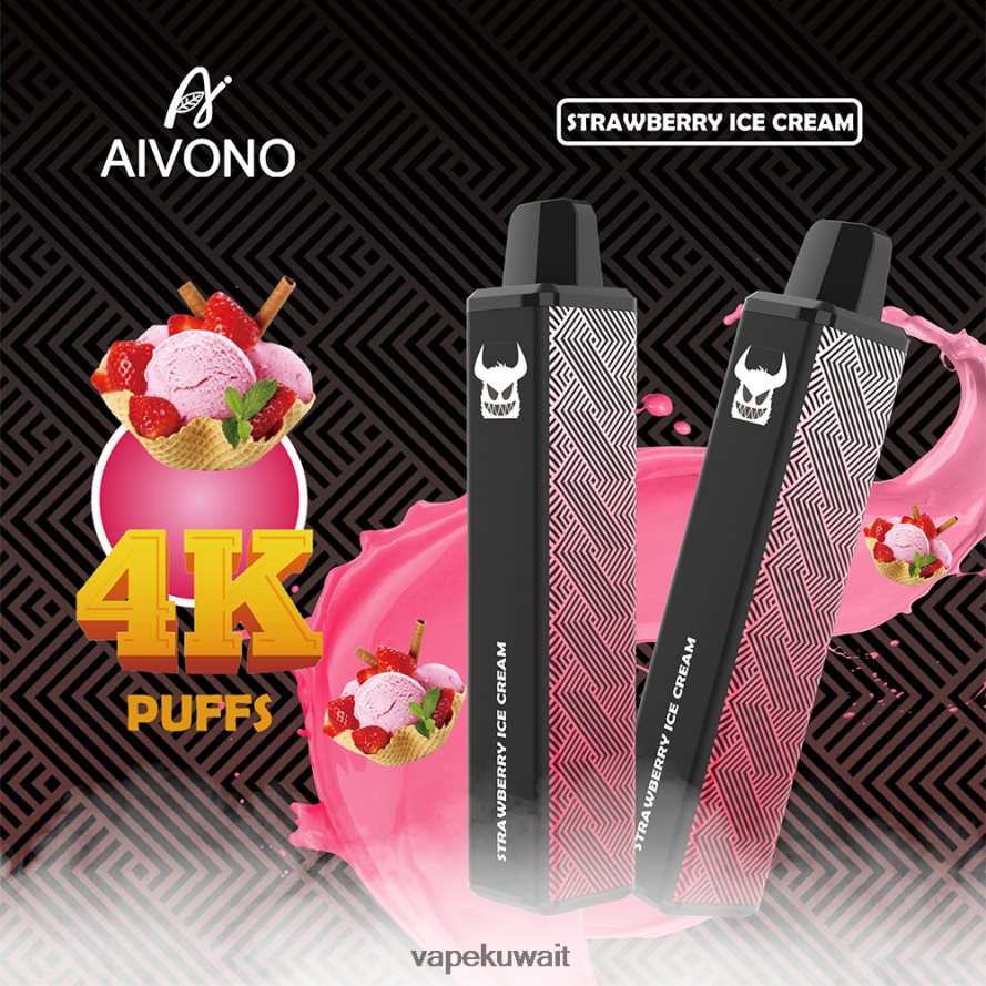 Aivono AIM FREAK 4000 آيس كريم الفراولة - 66DF60263 Vape Kuwait