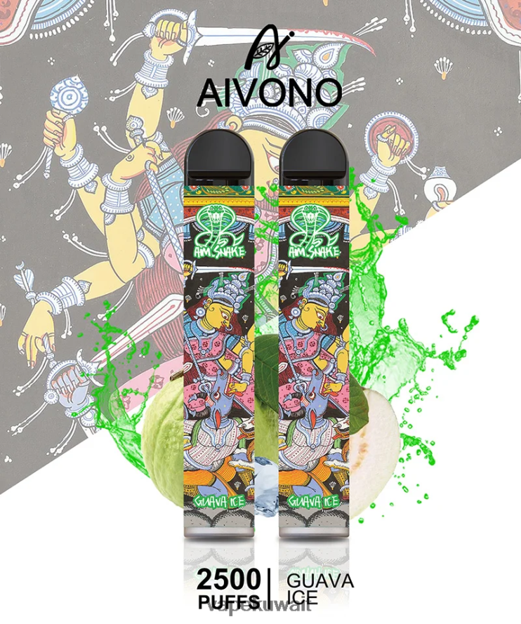 Aivono AIM SNAKE 2500 جليد الجوافة - 66DF60307 Vape Kuwait