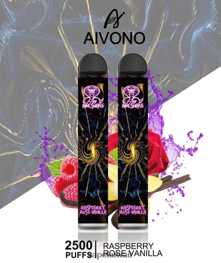Aivono AIM SNAKE 2500 توت العليق، الورد، الفانيليا - 66DF60317 Vape Kuwait