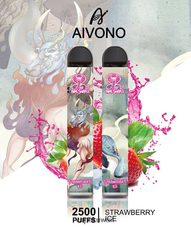 Aivono AIM SNAKE 2500 جليد الفراولة - 66DF60319 Vape Kuwait