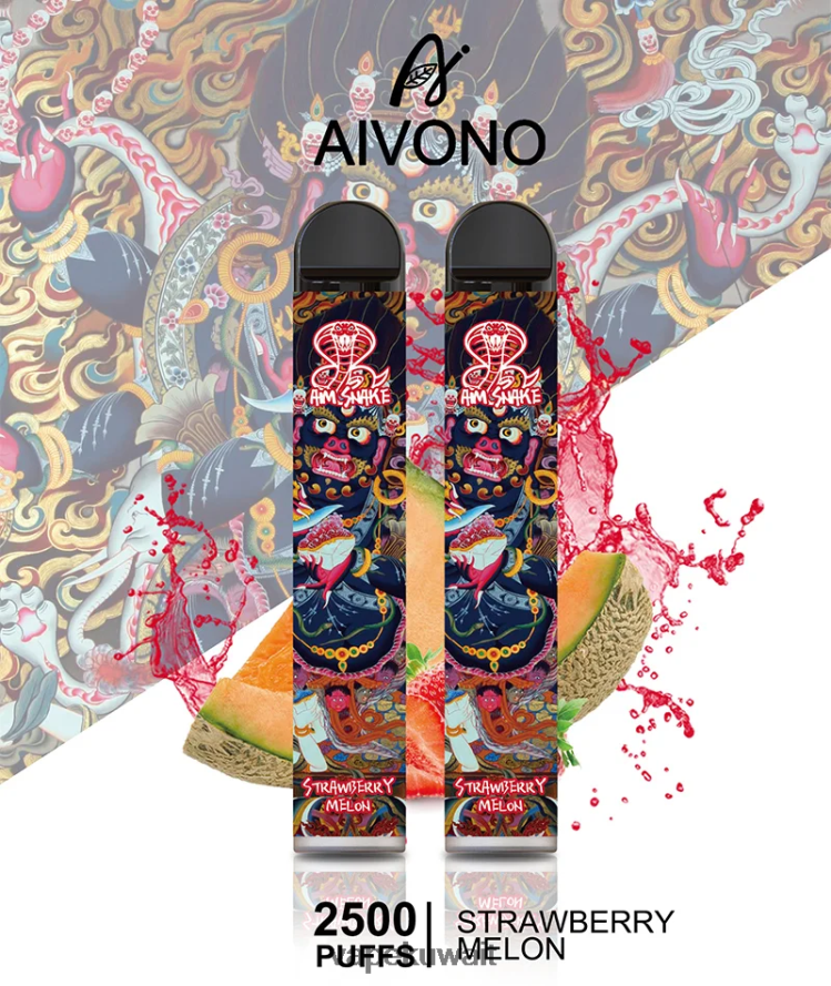 Aivono AIM SNAKE 2500 البطيخ الفراولة - 66DF60320 Vape الكويت