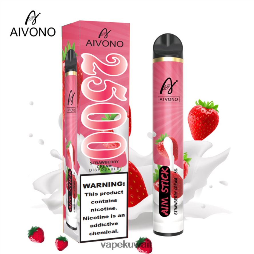 Aivono AIM STICK 2500 كريمة الفراولة - 66DF60155 Vape Kuwait