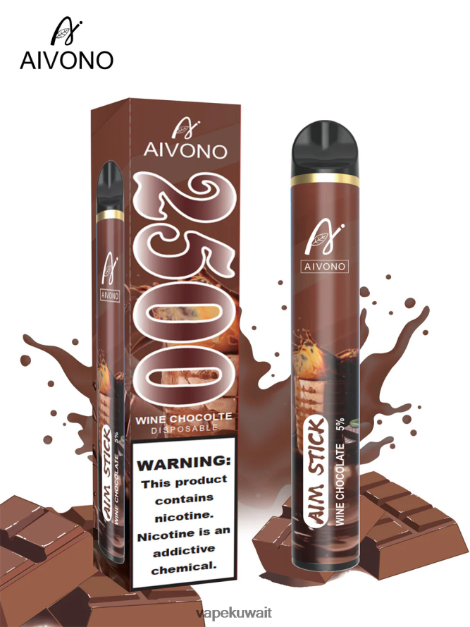 Aivono AIM STICK 2500 شوكولاتة النبيذ - 66DF60156 Vape الكويت