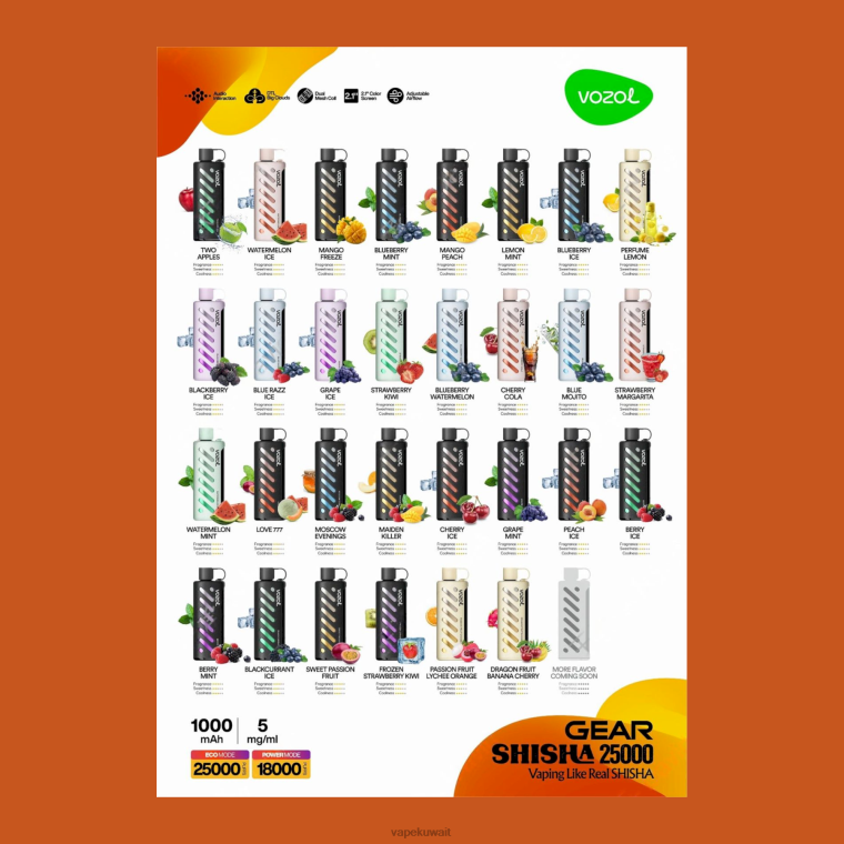 Vape Kuwait TJ8Z01 VOZOL جير الشيشة 25000