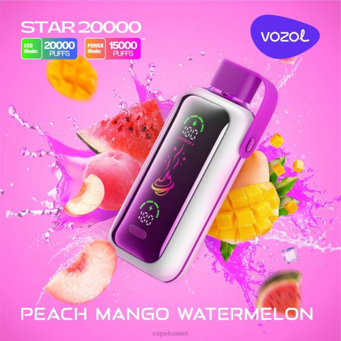 Vape Kuwait TNLT16 الخوخ والمانجو والبطيخ VOZOL STAR 20000
