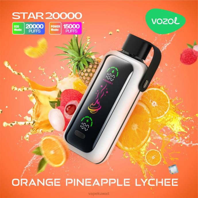 Vape Pod Kits TNLT15 ليتشي أناناس برتقال VOZOL STAR 20000