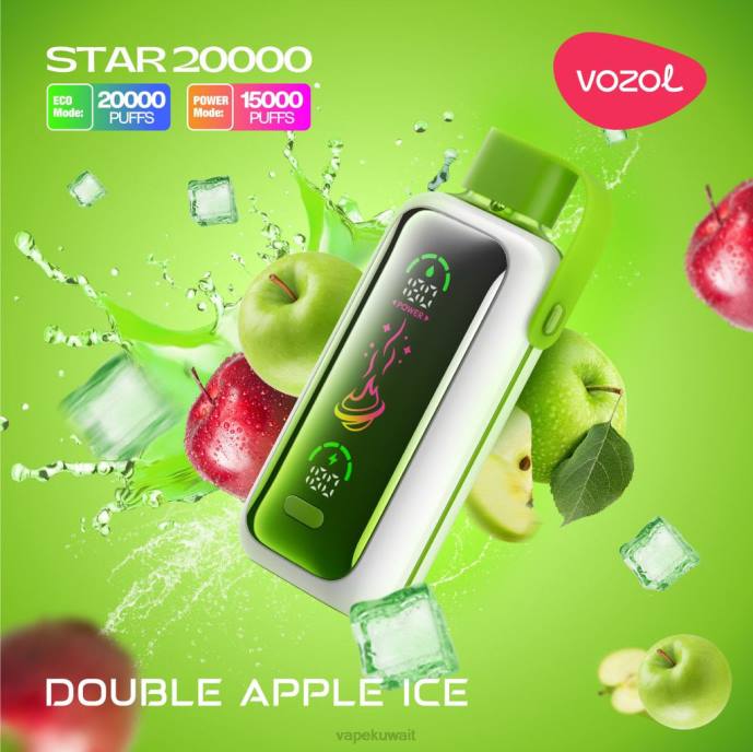 Vape الكويت TNLT7 ثلج تفاح مزدوج VOZOL STAR 20000