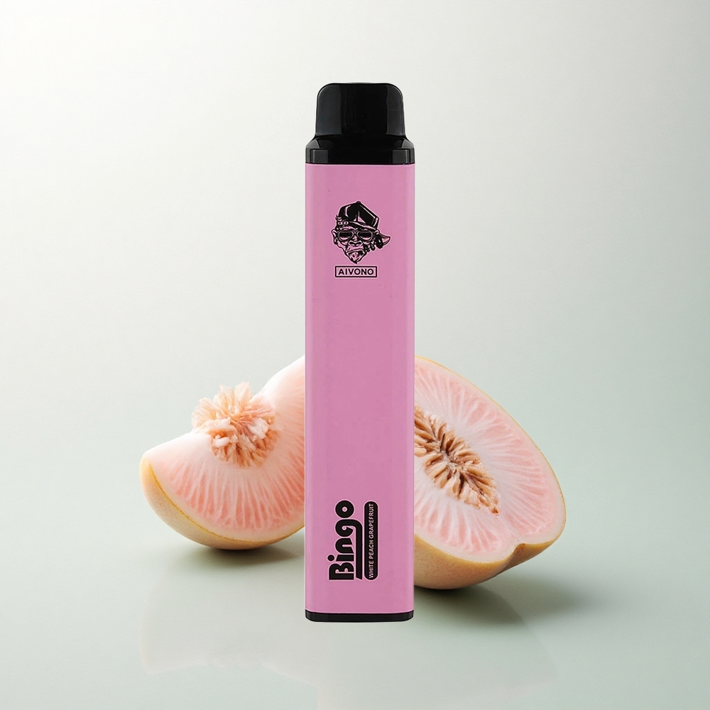 Aivono Aim Bingo 4000 Puffs عنب الثلج الأبيض والخوخ مع نيكوتين 5% و1000mAh