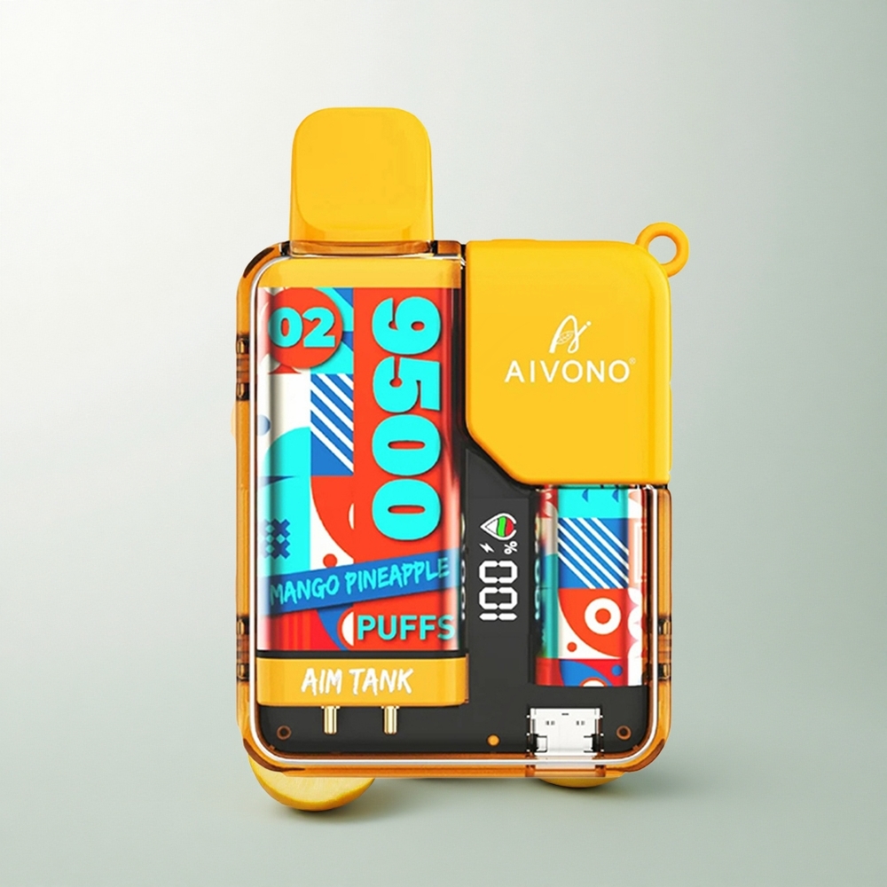 Aivono Aim Tank 9500 Puffs مانجو أناناس مع 650 مللي أمبير وبطارية 5% نيكوتين