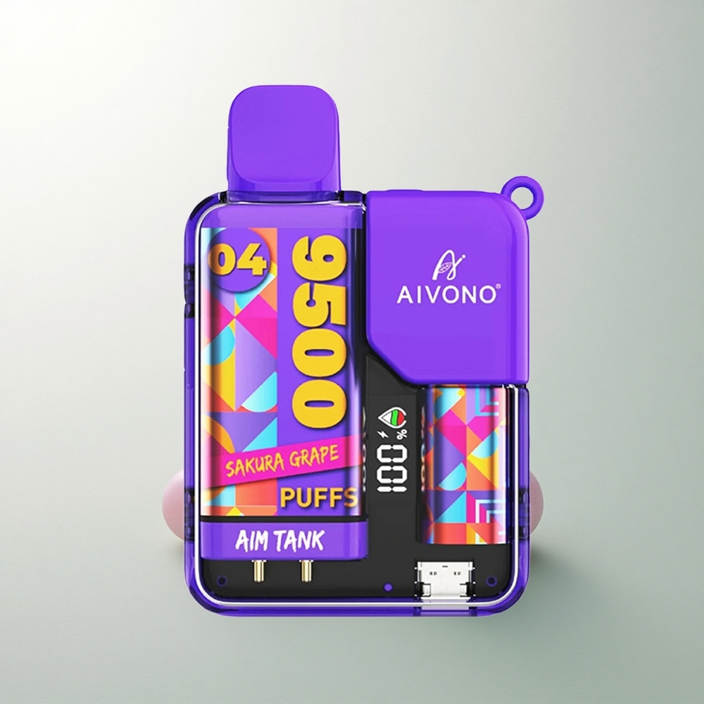 Aivono Aim Tank 9500 Puffs ساكورا عنب 650mAh 18مل
