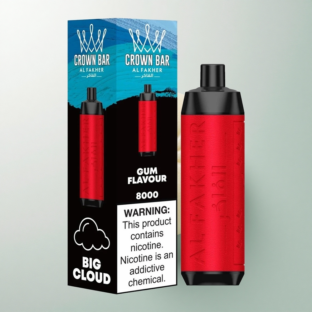 Al Fakher Crown Bar 8000 Crystal علكة نكهة مع بطارية 600 مللي أمبير وسعة سائل 18 مل