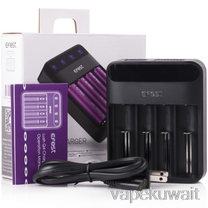 Efest Lush Q4 4-Bay ذكي LED شاحن بطارية Vape Pod System