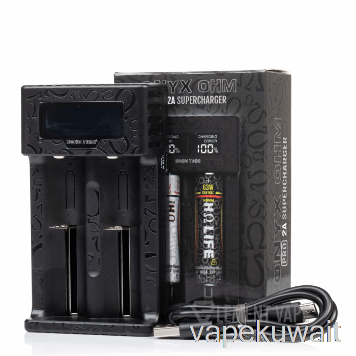 Hohm Tech Onyx Ohm 2a مصفوفة عرض شاحن 2-خليج شاحن Vape الكويت