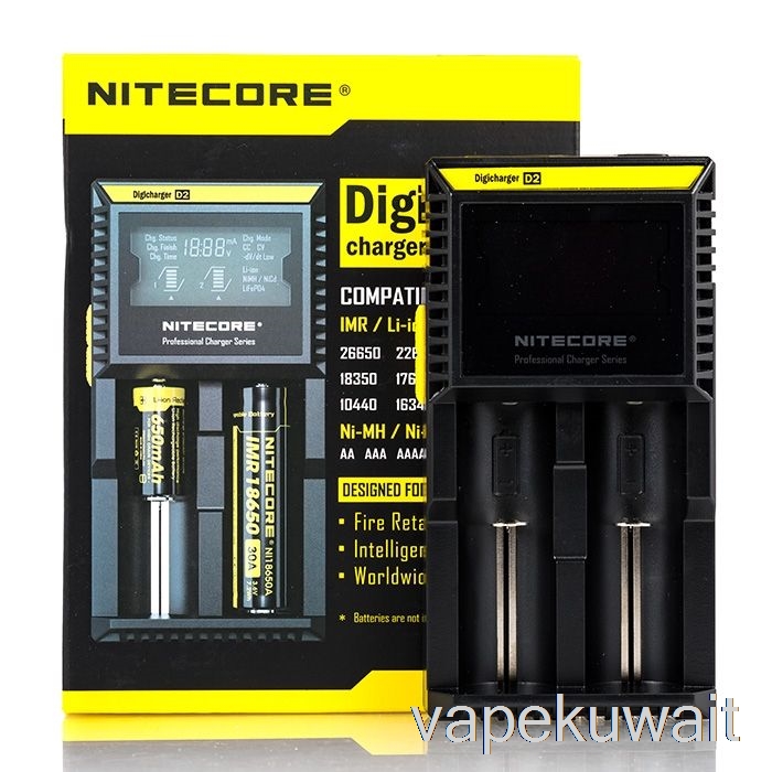شاحن بطارية Nitecore D2 (2 خليج) نظام جراب Vape
