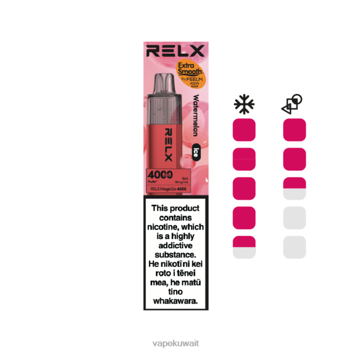 Vape Kuwait البطيخ (الثلج) - RELX MagicGo 4000 سيجارة يمكن التخلص منها LXTPN7