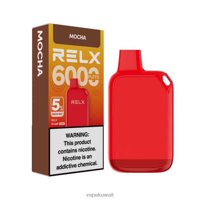 Vape Kuwait موكا - RELX Crush Pocket 6000 5% نيكو عالية LXTPN25