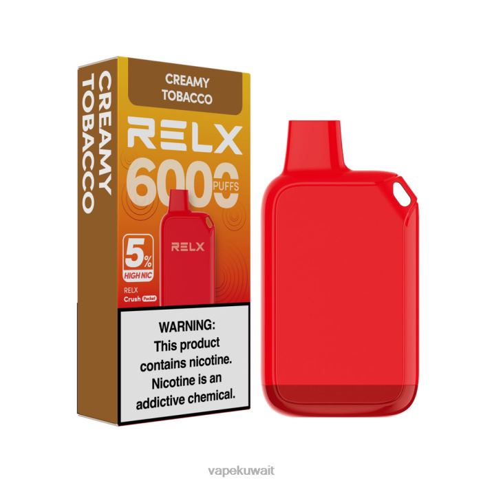 Vape الكويت التبغ الكريمي - RELX Crush Pocket 6000 5% نيكو عالية LXTPN28